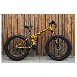 ACDRX Bike Adult, Bike, Mountain Trail Bicycle, 26 Inch 24 Speeds, Mountain Bikes, Fat Tire, Mountain Bikes, Folding, Sport Bike, Double Disc Brake, Dual-Suspension , Beach, Mtb, All-Terrain, Mtb Bikes, High Carbon Steel , gold