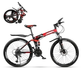 STRTG Folding Mountain Bike Adult Folding Bike, Foldable Outroad Bicycles, Men Women Folding Mountain Bikes, for 24 * 26in 21 * 24 * 27 * 30 Speed Outdoor Bicycle