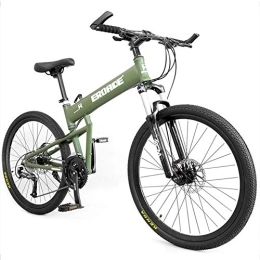 DJYD Folding Mountain Bike Adult Kids Mountain Bikes, Aluminum Full Suspension Frame Hardtail Mountain Bike, Folding Mountain Bicycle, Adjustable Seat, Black, 29 Inch 30 Speed FDWFN (Color : Green)