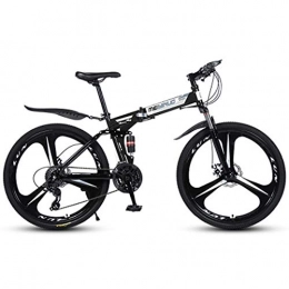 Alapaste Bike Alapaste Widen Thicken Not-slip Dedicated Tires Bike, Reinforcement High-carbon Steel Foldable Mountain Bikes, 34.1 Inch 24 Speed Double Disc Brake Bike-Black 34.1 inch.24 speed