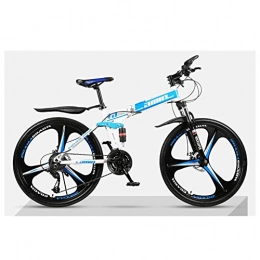 Allamp Folding Mountain Bike Allamp Outdoor sports Mountain Bikes Bicycles 21 Speeds Lightweight Aluminium Alloy Frame Disc Brake Folding Bike (Color : Blue)