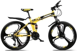 Aoyo Folding Mountain Bike Aoyo Anti-Slip Mountain Bike, 26In 21-Speed Folding Bikes, Double Disc Brake Full Suspension, Lightweight Aluminum Frame, Suspension Fork,