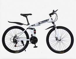 ART-HDeck Bike ART-HDeck Mountain Bike 40 Cutter Wheel white 24 inch / 27 speed Steel Frame MTB Bicycle with Dual Suspension Folding Bike Disc Brake Mountain Bike for Adult