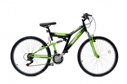 Basis Folding Mountain Bike Basis 2 Full Suspension Mountain Bike 26" Wheel 21 Speed Black Green