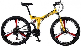 Bike Bike Bike Folding Bicycle Mountain Carbon Steel Mountain Bicycle Disc Double Exercise Brake Adult 24 And 26 Inch Knife High 0724 (Color : Yellow, Size : 24inch24speed)