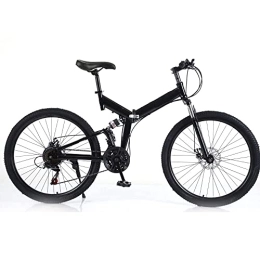 Bike Folding Mountain Adult Professional 26" Folding Mountain Bike 21 Speed MTB Bicycle Full Suspension Dual Disc Brakes for Men Women