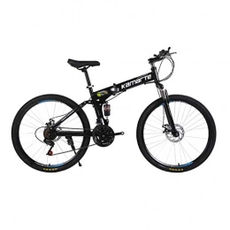 BLTR Bike BLTR Convenient 21 speed mountain bike cheap adult spoke wheel mountain bicycle folding mountain bike 24 / 26 inch bicycle (Color : 26 inch black)