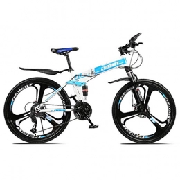 Chenbz Folding Mountain Bike Chenbz Outdoor sports Folding Mountain Bike, 26 Inch, 27 Speed, Variable Speed, Double Disc Brakes, Shock Absorption, OffRoad Bicycle, Adult Men Outdoor Riding, Yellow (Color : Blue)