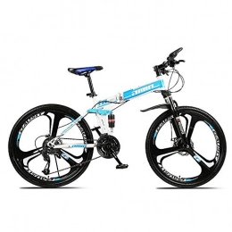 Chenbz Folding Mountain Bike Chenbz Outdoor sports Folding mountain bike, 26 inch 27speed variable speed double shock absorption front and rear disc brakes soft tail men adult outdoor riding travel, C (Color : B)