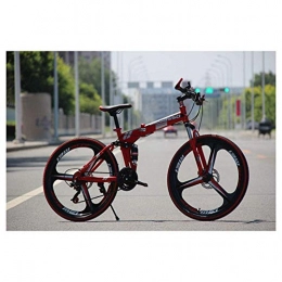 Chenbz Bike Chenbz Outdoor sports Mountain Bike 26 Inches 3 Spoke Wheels Full Suspension Folding Bike 2130 Speeds MTB Bicycle with Dual Disc Brakes (Color : Red, Size : 30 Speed)