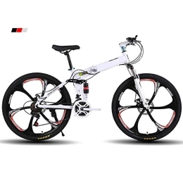 CHHD Bike CHHD Mountain Bike Folding Bicycle 26 Inch / 21 Speed Folding Bicycle For Adult / Mountain Bike Folding, Folding Variable Speed Mountain Bike / Mtb Bike For Adult, White