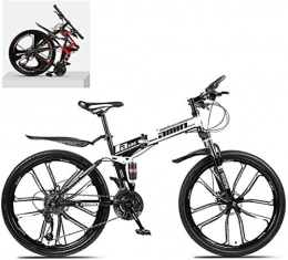 CSS Bike CSS 26 inch Folding Mountain Bikes, High Carbon Steel Frame Double Shock Absorption Variable, All Terrain Quick Adult Mountain Off-Road Bicycle 6-11, B, 30 Speed