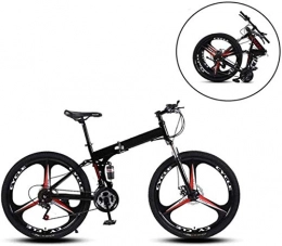 CSS Bike CSS 26 inch Mountain Bikes, Folding High Carbon Steel Frame Variable Speed Double Shock Absorption Three Cutter Wheels Foldable Bicycle 7-2, 24 Speed