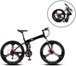 CSS Bike CSS 26 inch Mountain Bikes, Folding High Carbon Steel Frame Variable Speed Double Shock Absorption Three Cutter Wheels Foldable Bicycle 7-2, 27 Speed