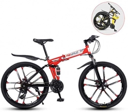 CSS Bike CSS Mens Mountain Bike, Folding 26 Inches Carbon Steel Bicycles, Double Shock Variable Speed Adult Bicycle, Apply to 160-185Cm Tall 6-11), 26 in (27 Speed)