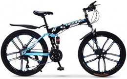 CSS Bike CSS Mountain Bike, Folding 26 Inches Carbon Steel Bicycles, Double Shock Variable Speed Adult Bicycle, 10-Knife Integrated Wheel 6-11), 26in (21 Speed)