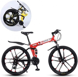 CSS Bike CSS Mountain Bikes, Folding High Carbon Steel Frame 26 inch Variable Speed Double Shock Absorption Ten Cutter Wheels Foldable Bicycle 6-6, 24 Speed