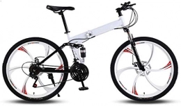 CSS Bike CSS Mountain Bikes, Folding High Carbon Steel Frame 26 inch Variable Speed Double Shock Absorption Three Cutter Wheels Foldable Bicycle 6-20, 24 Speed
