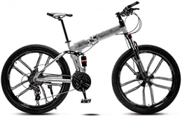 CSS Bike CSS Mountain Folding Bike Unisex, 24" 24-Speed Variable-Speed Mountain Bike, Double Shock-Absorbing 10-Knife Wheels Student MTB Racing, Road 7-10, 24 Speed