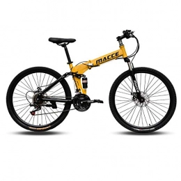 Dafang Bike Dafang Mountain bike 27 speed bike mountain folding bike 26 inch variable speed double shock absorber bike-Spoke wheel yellow_21