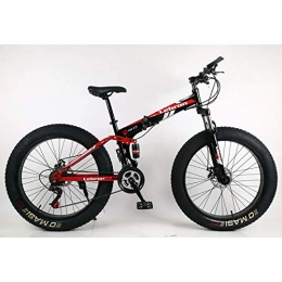 DARTS Bike Darts ATV snow bike folding double shock absorption variable speed disc brake mountain bike 26 inch 4.0 wide wheel fat tire-Black red_24*4.0