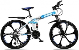 DHINGM Bike DHINGM Mountain Bike Folding Bikes 26Inch 27-Speed Double Disc Brake Full Suspension Anti-Slip Lightweight Aluminum Frame Suspension Fork