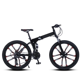 DIOTTI Bike DIOTTI Folding Bicycle 26 Inch 24 Inch Ten-knife Wheel Black Variable Speed Shock-absorbing Bicycle Disc Brake Mountain Bike (24)