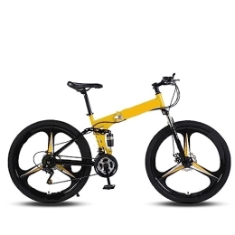 DIOTTI Bike DIOTTI Folding Bicycle 26 Inch 24 Inch Three-knife Wheel Yellow Variable Speed Shock-absorbing Bicycle Disc Brake Mountain Bike (24)