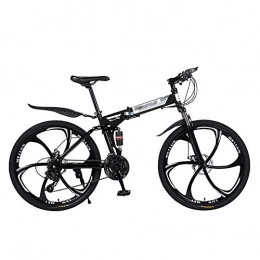 DKZK Bike DKZK 26-Inch Mountain Bike, Men'S Double-Disc Brake Hard-Tail Bicycle With Adjustable Speed Folding High Carbon Steel Frame 21 / 24 / 27 Speed