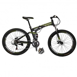 EUROBIKE Folding Mountain Bike Eurobike Dual Suspension G7 Folding Mountain Bikes 27.5 Inches Muti-Spoke Wheel Mountain Bike 21 Speed Bicycle Green