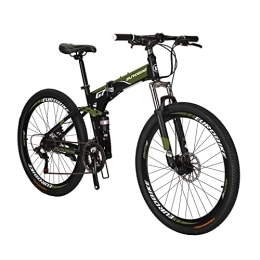 EUROBIKE Bike Eurobike G7 Folding Mountain bike for Adults Full Suspension Bicycle 27.5 inch Wheel Foldable Bikes for Mens (Multi-Spoke Green)