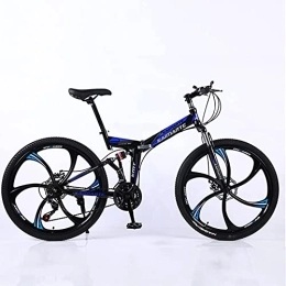 FAXIOAWA Folding Mountain Bike FAXIOAWA Mountain Bike, Adult Folding Mountain Bike 26 Inch 27Speed Variable Speed Road Bicycle Cycling Off-road Soft Tail Bicycle Men Women Outdoor Sports Ride BU 3 wheels- 26" 21SPD (Bu 6 Wheels 26)