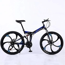 STRTG Folding Mountain Bike Foldable Mini Bike, Men Women Folding Bike, Foldable Outroad Bikes, 24 * 26 Inch City Adult Mountain Bikes 21 * 24 * 27 Speed Urban Commuter