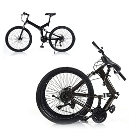 Futchoy Folding Mountain Bike Folding Bike 26" Full Suspension Mountain Bikes Disc Brakes Carbon Steel Bicycle Adult Bike 21 Speed