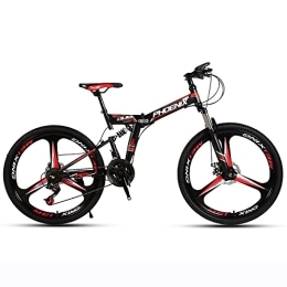 ITOSUI Folding Mountain Bike Folding Mountain Bike 24 Speed Steel Frame Mountain Bike 26 Inches Wheel Dual Suspension Folding Bike, Mens Hardtail Mountain Bikes for Adult, High Carbon Steel Frame