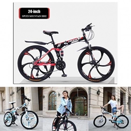 LLLOE Bike Folding Mountain Bike 26in / 24in Full Suspension MTB Bikes Double Disc Brake Suspension Fork Rear Suspension Anti-Slip Bicycles21 / 24 / 27 / 30Speed Bicycle