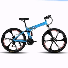 ASPZQ Folding Mountain Bike Folding Mountain Bike, Comfortable Mobile Portable Compact Lightweight Folding Bicycle Adult Student Lightweight Bike, E, 26 inches