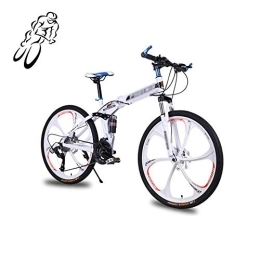 STRTG Folding Mountain Bike Folding Outroad Bicycles, Full Suspension MTB, Mini Folding Mountain Bike, Folded In 10 Seconds, 26 Inch 24 * 27 Speed Men Women Folding Bike, Outdoor Bicycle