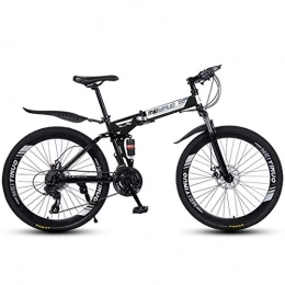 GFF Bike GFF 26" 21-Speed Mountain Bike for Adult, Lightweight Aluminum Full Suspension Frame, Suspension Fork, Disc Brake, Black, B