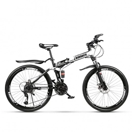 Great Folding Mountain Bike GREAT Folding Mountain Bike, 21 Speed Dual Disc Brake 26 Inchs Mountain Bicycle Carbon Steel Frame Road Bicycle Student Bicyclec(Size:21 speed, Color:Nero)