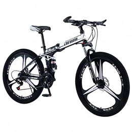 Great Folding Mountain Bike GREAT Mountain Bike Foldable Bicycle 26Inch Dual Disc Brake Non-slip Wear-resistant Tire Bike 21 / 24 / 27 / 30 Speed Mountain Bike, Convenient To Carry The Bicycle(Size:24 speed, Color:Black)