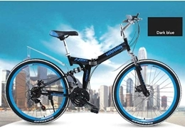 GUOE-YKGM Folding Mountain Bike GUOE-YKGM Folding Bike High Carbon Steel Youth And Adult Mountain Bike, 21 Speed, 24 / 26-Inch Wheels Folding Bicycles (Color : Black, Size : 26inch)