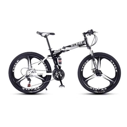 GUOE-YKGM Folding Mountain Bike GUOE-YKGM Mens Folding Mountain Bike, 17-Inch / Medium High-Tensile Steel Frame, 24 / 27-Speed, 26-inch Wheels Folding Bicycle(Red, White, Yellow) (Color : White, Size : 24 speed)