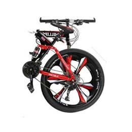 GUOE-YKGM Folding Mountain Bike GUOE-YKGM Shock Speed Mountain Bike Bicycle 3 Spoke Wheels Folding Exercise Bike 26 Inch Dual Disc Brakes (24 Speed)