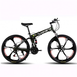 GXQZCL-1 Bike GXQZCL-1 26" Mountain Bikes, Foldable Hardtail Bike, Carbon Steel Frame, with Dual Disc Brake and Double Suspension MTB Bike (Color : Black, Size : 27 Speed)