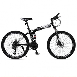GXQZCL-1 Bike GXQZCL-1 26inch Mountain Bike, Folding Hard-tail Mountain Bicycles, Carbon Steel Frame, Dual Suspension and Dual Disc Brake MTB Bike (Color : White, Size : 21-speed)