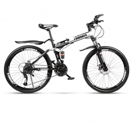 GXQZCL-1 Folding Mountain Bike GXQZCL-1 26inch Mountain Bike, Folding Hardtail Bicycles, Carbon Steel Frame, Dual Disc Brake and Full Suspension MTB Bike (Color : White, Size : 21 Speed)