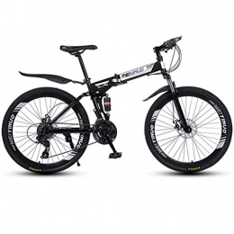 GXQZCL-1 Folding Mountain Bike GXQZCL-1 Folding Mountain Bike, Full Suspension MTB Bicycles, Dual Suspension and Dual Disc Brake, 26inch Spoke Wheels MTB Bike (Color : Black, Size : 21-speed)