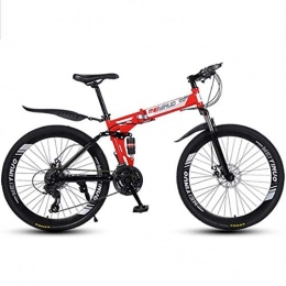 GXQZCL-1 Bike GXQZCL-1 Mountain Bike, Carbon Steel Frame, Foldable Hardtail Bicycles, Dual Disc Brake and Double Suspension, 26" Wheel MTB Bike (Color : Red, Size : 21 Speed)