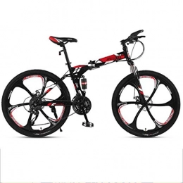 GXQZCL-1 Bike GXQZCL-1 Mountain Bike, Folding Mountain Bicycles, Dual Suspension and Dual Disc Brake, 26inch Mag Wheels MTB Bike (Color : Red, Size : 27-speed)